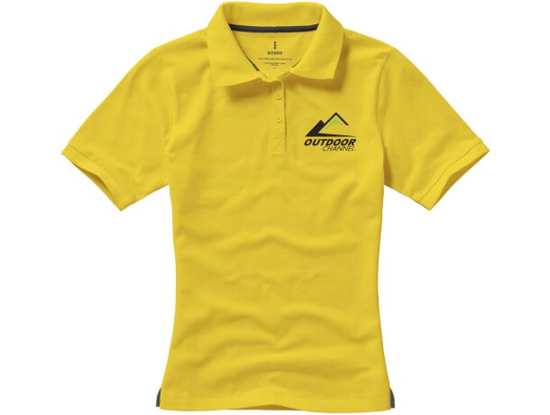 Polo de mujer barato en algodón 200 g/m2 Elevate Life Calgary Amarillo detalle 6