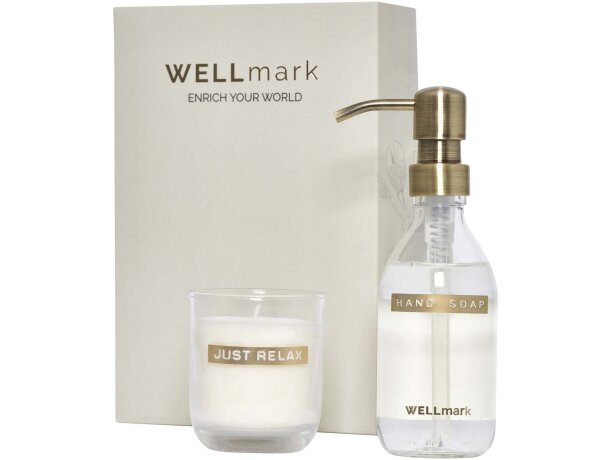 Set Wellmark Discovery dispensador jabón 250 ml con vela 150 g Negro intenso detalle 14