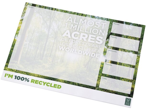 Libreta ecológica personalizada con 50 hojas recicladas a todo color Blanco detalle 1