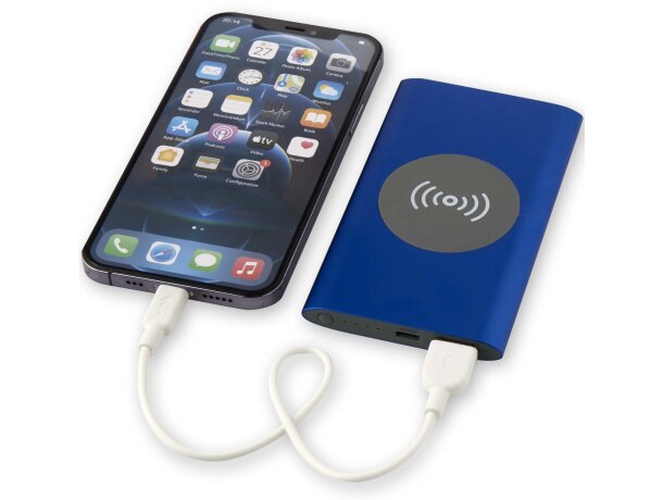 Batería externa inalámbrica Juice aluminio reciclado 4000 mAh Azul real detalle 20