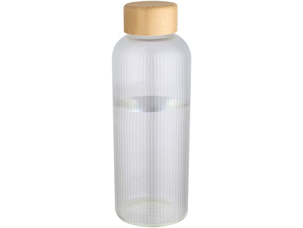 Botella Mirage 650ml vidrio borosilicato con tapa de bambú Transparente detalle 3