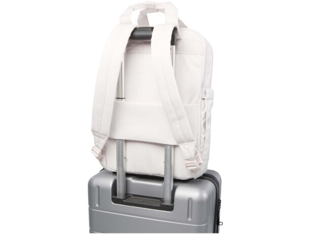 Mochila reciclada de viaje Trip Aware para portátil de 14 Blanco roto detalle 13
