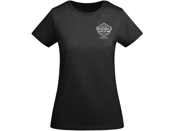 Camiseta mujer algodón orgánico Breda de Roly Negro intenso detalle 4