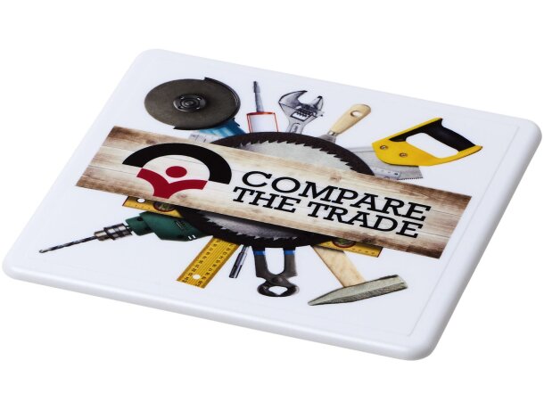 Posavasos cuadrado Renzo de plástico GPPS personalizable Transparente claro detalle 6