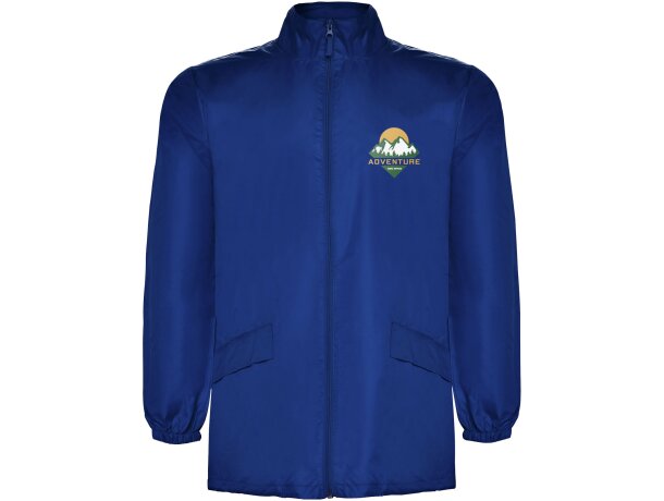 Chubasquero ligero unisex Escocia Roly con capucha plegable Azul real detalle 7