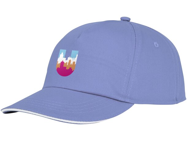 Gorra personalizable de 5 paneles con detalle de ribete Azul claro detalle 13