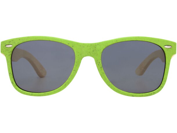 Gafas de sol de bambú Sun Ray Verde lima detalle 13