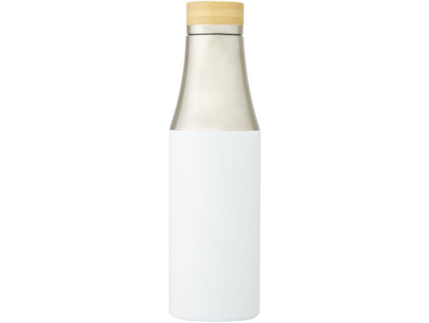 Botella de acero inoxidable con aislamiento al vacío de cobre de 540 ml con tapa de bambú Hulan Blanco detalle 4