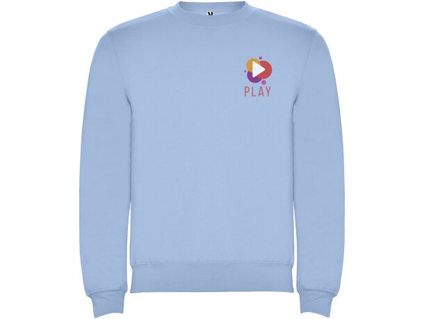 Sudadera cuello redondo unisex Clásica Roly personalizable Azul celeste detalle 26