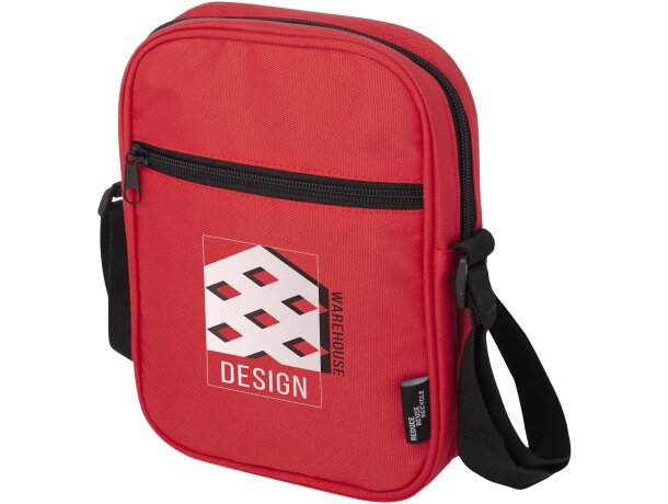 Bandolera reciclada certificada GRS Byron con cremallera Rojo detalle 27