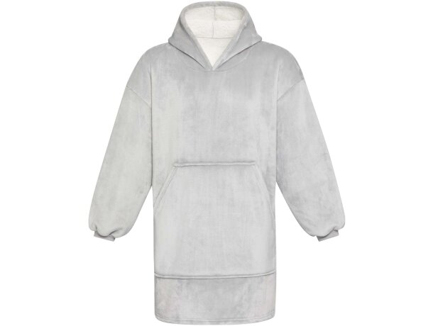 Manta con capucha Denali certificación GRS poliéster reciclado Gris detalle 12