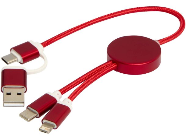 Cable 5 en 1 Alasia aluminio reciclado carga rápida Rojo detalle 13