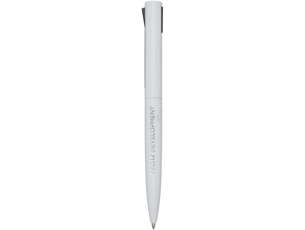 Bolígrafo aluminio reciclado Juana con clip basculante Blanco detalle 5