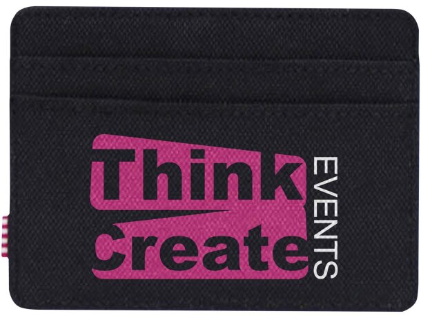 Tarjetero RFID reciclado Herschel Charlie con bloqueo seguridad Negro intenso detalle 1