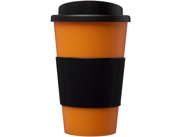 Vaso térmico 350ml con agarradera Americano Naranja/negro intenso detalle 78