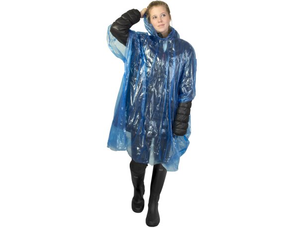 Poncho de Lluvia con Funda "ziva" Azul real detalle 6