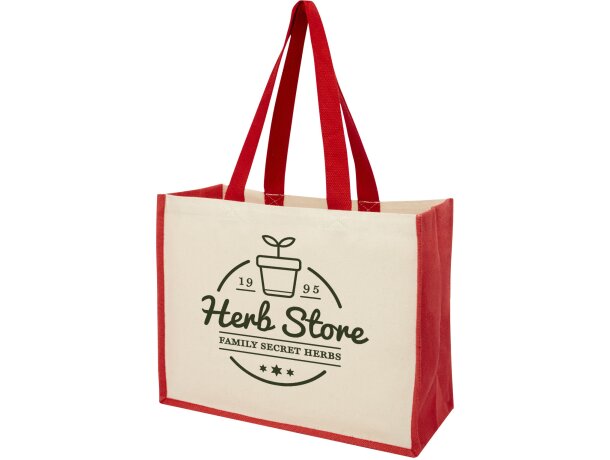 Bolsa Tote para compras de lona y yute de 320 g/m² Varai personalizada