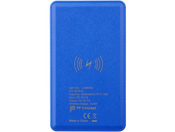 Batería inalámbrica de 3000 mAh Phase Azul real detalle 3