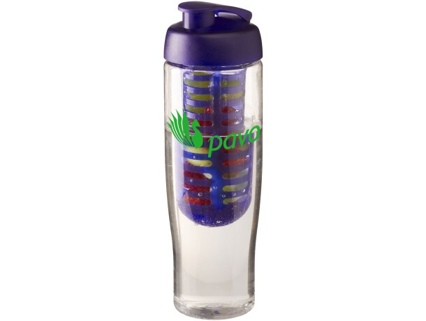 H2O Active® Tempo Bidón deportivo e infusor con Tapa Flip de 700 ml Transparente/morado detalle 1