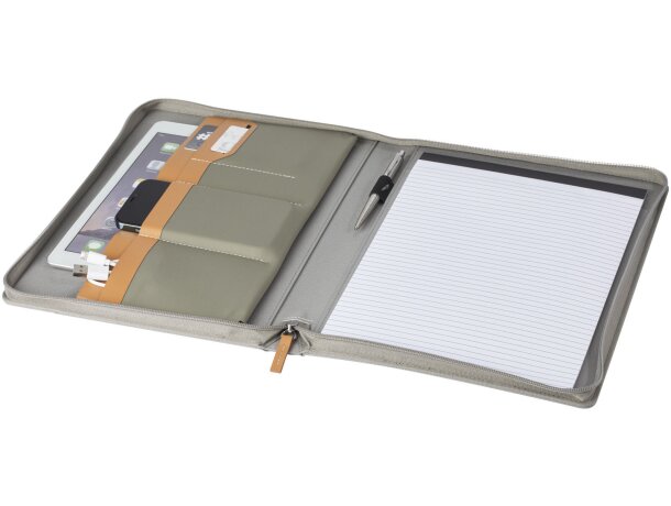 Portafolios A4 Nomumi con poliéster reciclado y papel FSC Gris detalle 5