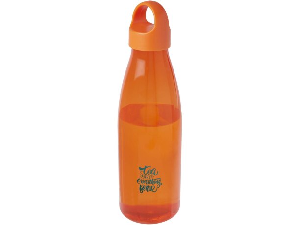 Botella de agua Bergen de plástico reciclado certificado 800ml Naranja detalle 13