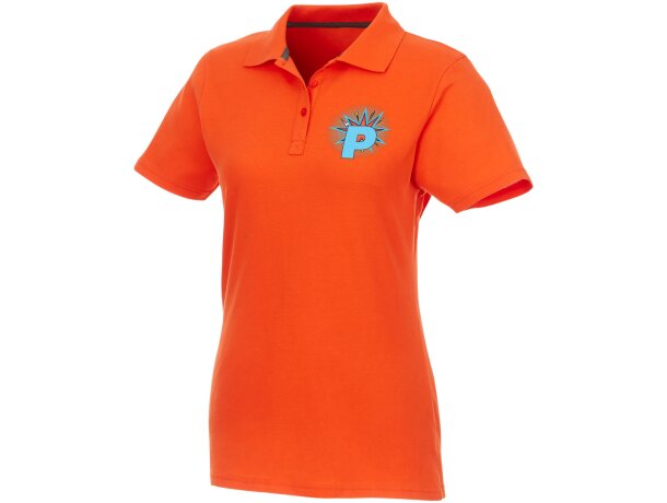 Polo de manga corta para mujer Helios Naranja detalle 21