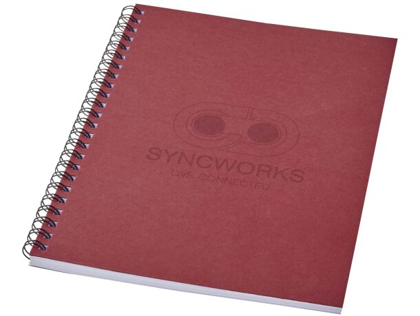 Cuaderno espiral A5 Desk-Mate papel reciclado 50 hojas Rojo detalle 7