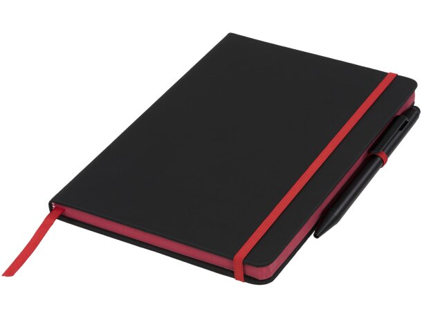 Libreta Noir Edge con banda elástica y bolígrafo stylus Negro intenso/morado detalle 20