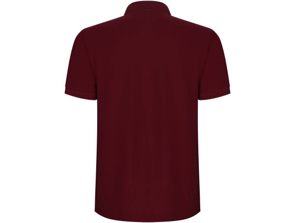Polo manga corta hombre Pegaso Premium Roly punto piqué Granate detalle 24
