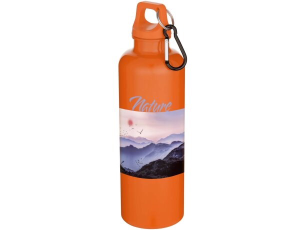 Botella Oregon 750ml con mosquetón en PET reciclado certificado Naranja detalle 11