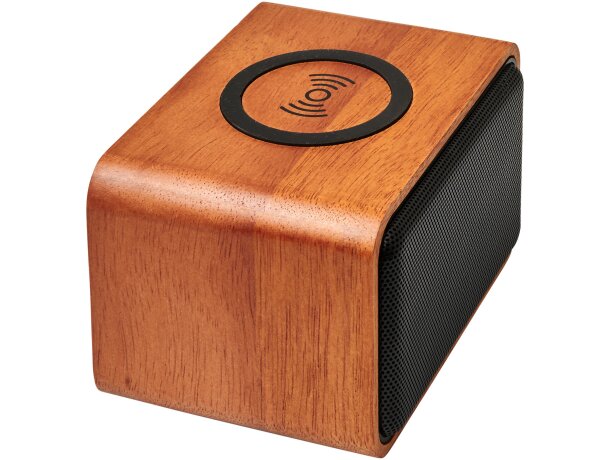 Altavoz con base de carga inalámbrica Wooden Madera detalle 6