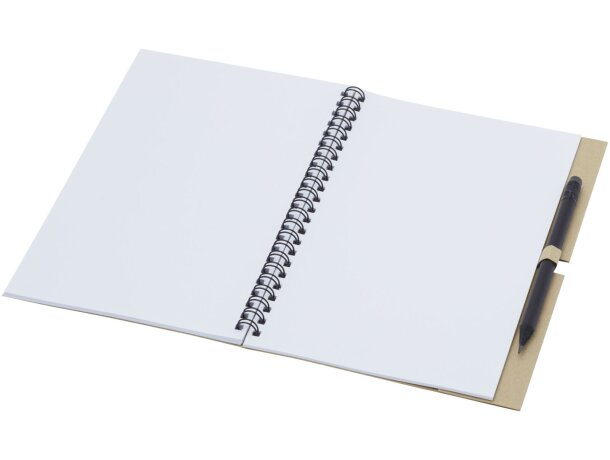 Libreta mediana con espiral y lápiz Luciano Eco Natural detalle 4