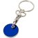 Llavero con moneda para carrito Rory de aleación de zinc Azul