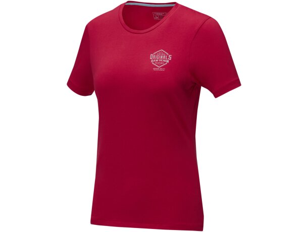 Camisetade manga corta orgánica para mujer Balfour Rojo detalle 7