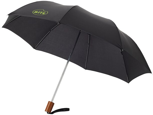 Paraguas plegable en 2 secciones de colores Negro intenso detalle 1