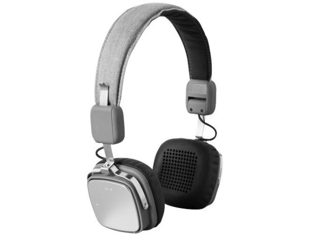 Auriculares de aluminio con bluetooth y micrófono personalizado gris Auriculares de aluminio con bluetooth y micrófono personalizado gris