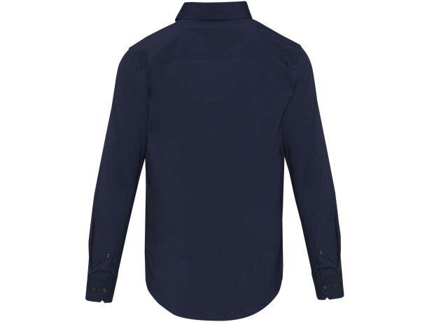 Camisa Carnelian popelina algodón BCI elástico hombre Azul marino detalle 11