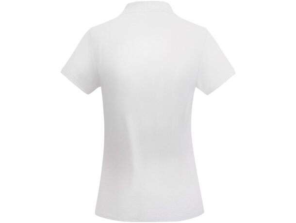 Polo mujer algodón orgánico Prince manga corta entallado Roly Blanco detalle 2