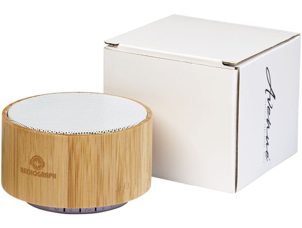 Altavoz Bluetooth® de bambú Cosmos Natural/blanco detalle 1