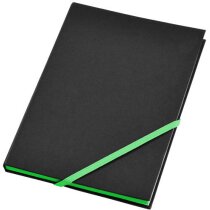 Cuaderno de notas A5 con cierre de cinta en color personalizada negro intenso Cuaderno de notas A5 con cierre de cinta en color personalizada negro intenso