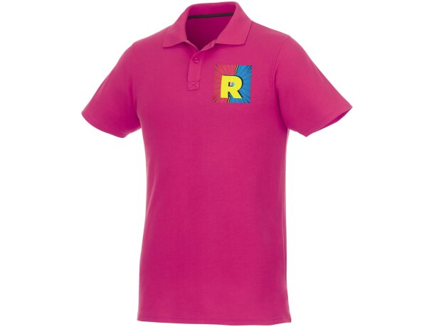 Polo de manga corta para hombre Helios Magenta detalle 6