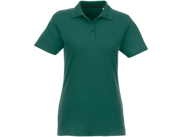 Polo de manga corta para mujer Helios Verde bosque detalle 58