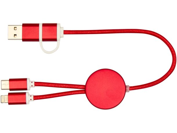 Cable 5 en 1 Alasia aluminio reciclado carga rápida Rojo detalle 9