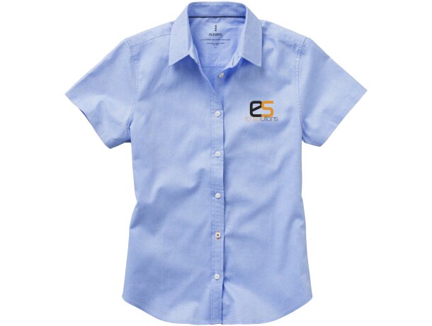 Camisa tipo Oxford de manga corta de mujer Manitoba Azul claro detalle 6
