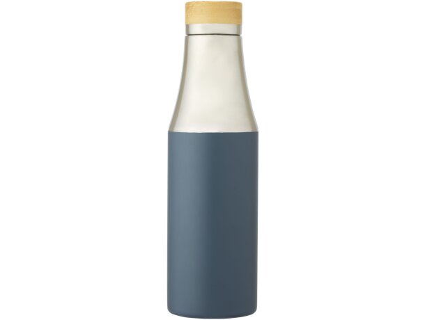 Botella de acero inoxidable con aislamiento al vacío de cobre de 540 ml con tapa de bambú Hulan Azul hielo detalle 12