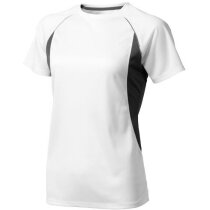 Camiseta técnica de manga corta blanca detalles de color de mujer blanca