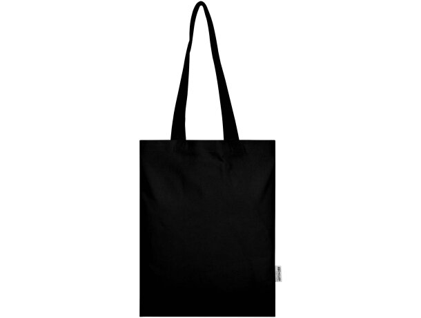 Bolsa tote 7L algodón reciclado certificado GRS Peru Blend Negro intenso detalle 8