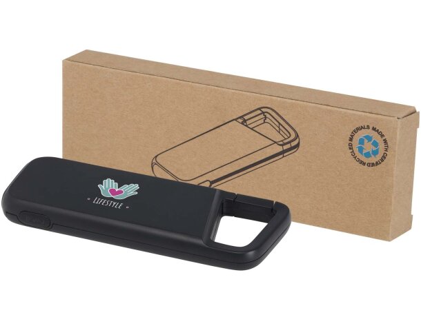 Batería externa Alkes 5000 mAh plástico ABS reciclado IPX5 Negro intenso detalle 1
