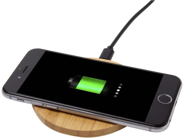 Base de carga inalámbrica de bambú certificado FSC 15W Essence Madera detalle 8