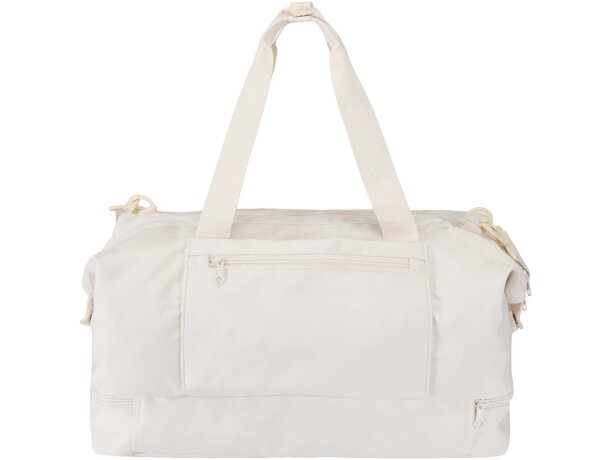 Bolsa de lona reciclada de viaje Trip Aware 42 litros Blanco roto detalle 10